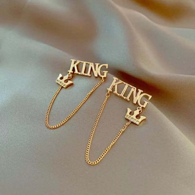 字母KING流苏耳环
